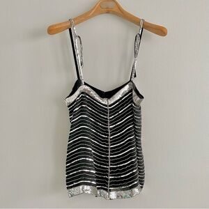 Metamorphosis 100% Pure Silk Beaded Sequin Gatsby Top Size Medium